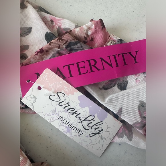 NWT Siren Lily Maternity Dress White Floral Size XL - Picture 8 of 10